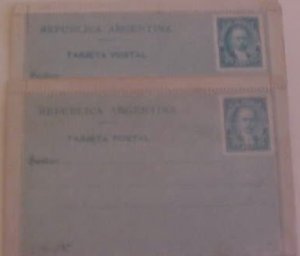 ARGENTINA  LETTER CARD ERROR DOUBLE IS ATTACHED BACKWARD # 4 MINT WITH COMPARISO