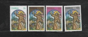 ZAMBIA #228-231 1980 CHRISTMAS MINT VF NH O.G aa