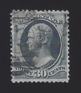US #165 1873 Greenish Black Perf 12 Used VF SCV $140
