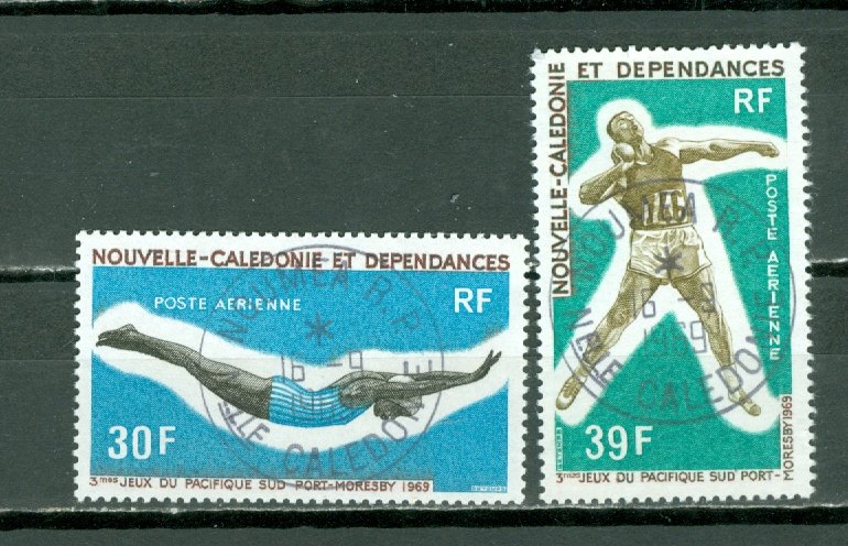 NEW CALEDONIA  AIR-SPORTS  #C66-67...USED NO THINS...$5.00