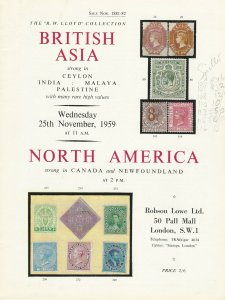 British Asia & North America, Robson Lowe Ltd., Sale 1881-82, Nov. 25, 1959