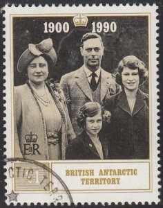 British Antarctic Territory 1990 used Sc #171 1pd Queen Mother, family portra...