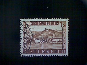 Austria, Scott #496, used (o), 1946, Scenic Series: Dürnstein, 1s, dark brown