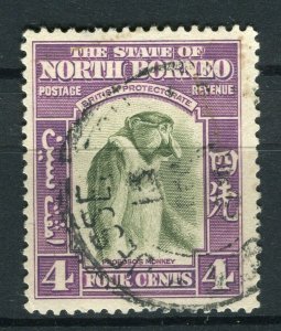 NORTH BORNEO; 1939 early Pictorial issue fine used 4c. value, Postmark
