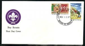 St. Vincent Grenadines. Scott cat. 801-802. Scout Jamboree. First day cover.