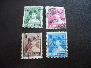 Stamps - Romania - Scott# 324-326,328 - Used Part Set of 4 Stamps