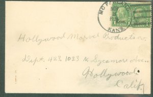 US 658 1c Kans overprint franking this circa 1930.  Cover sent on November 8 from McFarland, KS (Wabaunsee county DPO - 1887/1