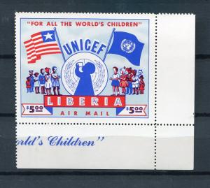 Liberia 1954 Sc C77 MNH UNICEF Charity CV $35 6216