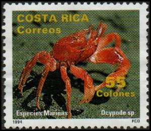 Costa Rica 473 - Unused-NG - 55col Ghost Crab (1994) (cv $5.90)