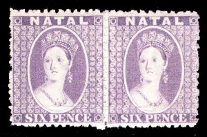 MOMEN: NATAL SG #24 1863-5 CROWN CC PAIR MINT OG 1LH/1NH £180+ LOT #66401