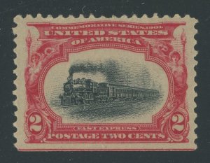 USA 295 - 2 cent Locomotive - XF Mint light hinged bottom margin single