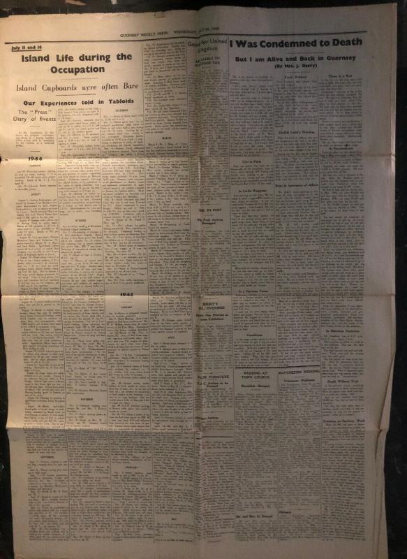 1945 Guernsey Channel Island Newspaper Weekly Press Cover To Kamo New Zeal and
