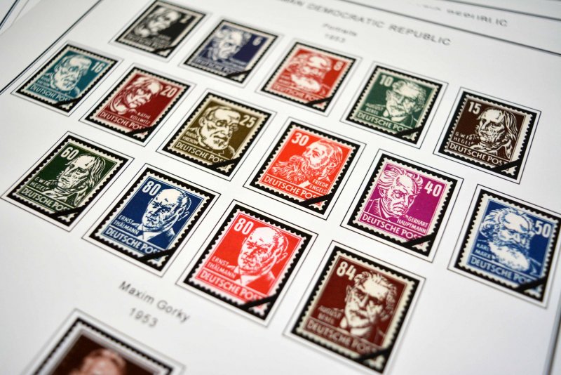 COLOR PRINTED EAST GERMANY DDR/GDR 1949-1990 STAMP ALBUM PAGES (334 ill. pages)