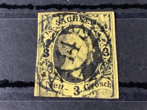 Saxony 1851 Grid Number cancel 14 for Bautzen  Stamp 57188