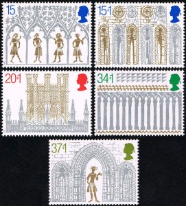 Great Britain 1989,Gothic arches  MNH set  # 1294, B2-B5