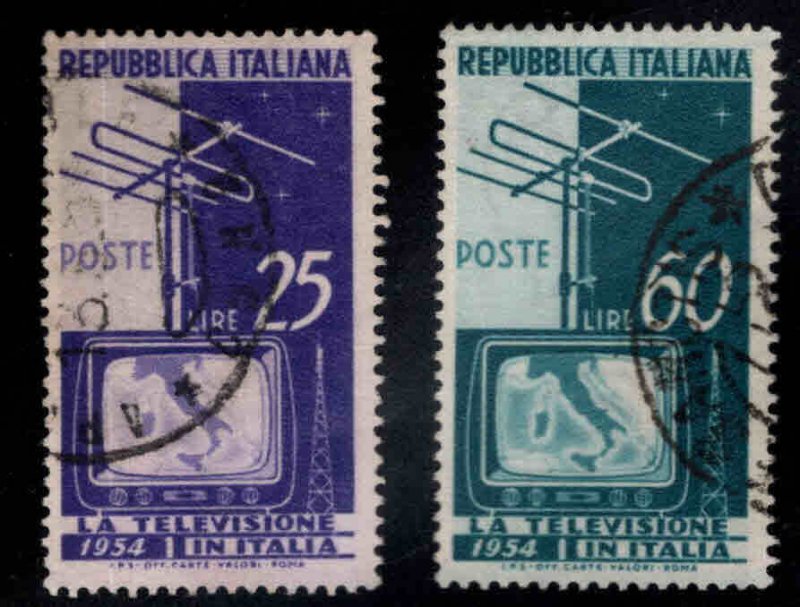 Italy Scott 649-650 National Television service stamp set Used