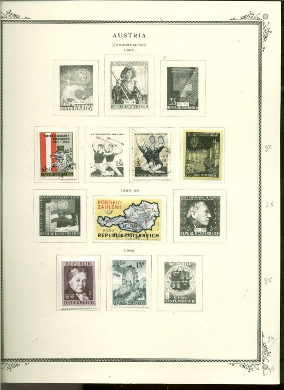 Collection, Austria Part C Scott Pages, 1964/1981, Cat $31, Mint & Used