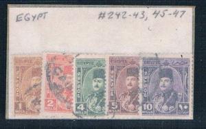 Egypt 242- Used Partial Set Scott nums Shown 1944 (E0058)