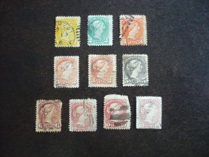 Stamps - Canada - Scott# 35-40b - Used Part Set of 10 Stamps