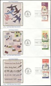 #1805-10 Letter Writing Western Silk FDC Set