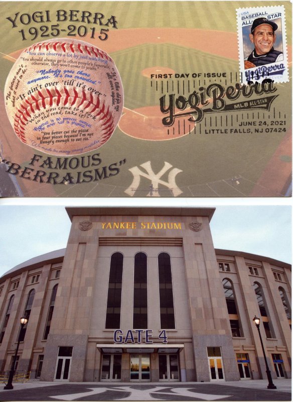 Limited Edition Yogi Berra FDC postcards- both digital and regular cancels NICE!