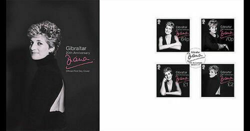 2017   GIBRALTAR   -  SG.  1764 / 1767  -  PRINCESS DIANA   ON FIRST DAY COVER