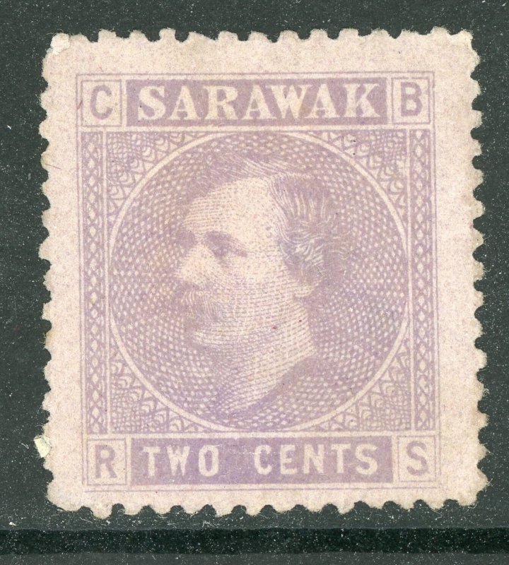 British Colony 1875 SARAWAK 2¢ Dull Violet Sc #3 Mint X616