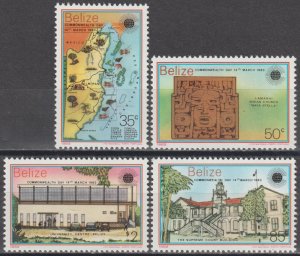 EDSROOM-20696 Belize 668-671 MNH 1983 Complete Map & Scenes