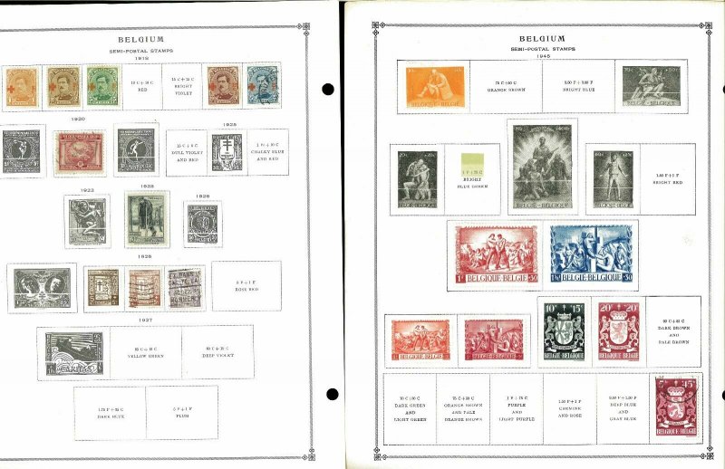 Belguim 1850-1972 Mint & Used Hinged on 46 Scott International Pages