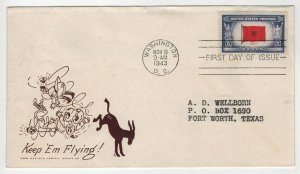 1943 WW2 Patriotic FDC OVERRUN COUNTRIES 918 ALBANIA SATIRE HITLER TOJO MUSSOLIN