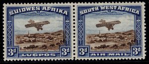 SOUTH WEST AFRICA GV SG86, 3d brown & blue, M MINT. Cat £29.