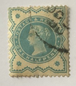 Great Britain 1900 Scott 125 used - 1/2p,  Queen Victoria