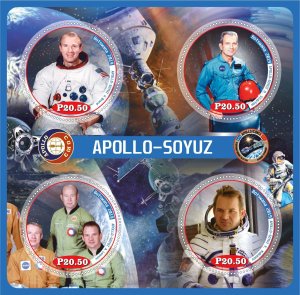 Stamps. Space. Apollo Soyuz 2019 year 1+1 sheets perforated