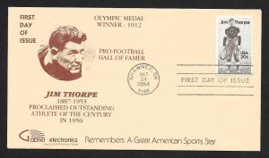 UNITED STATES FDC 20¢ Jim Thorpe 1984 Gabriel Electronics