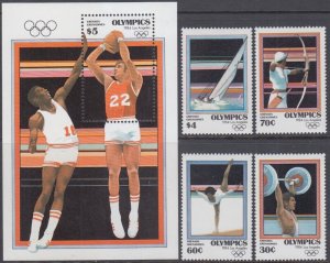 GRENADA GRENADINES Sc #570-4 CPL MNH SET of 4 + S/S - 1984 LOS ANGELES OLYMPICS