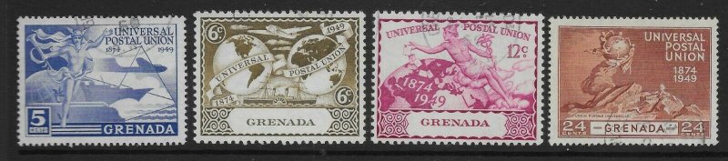 GRENADA SG168/71 1949 U.P.U.SET USED