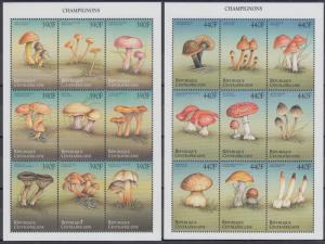 XG-AN761 CENTRAL AFRICAN - Mushrooms, 1999 Nature, 2 Sheets MNH