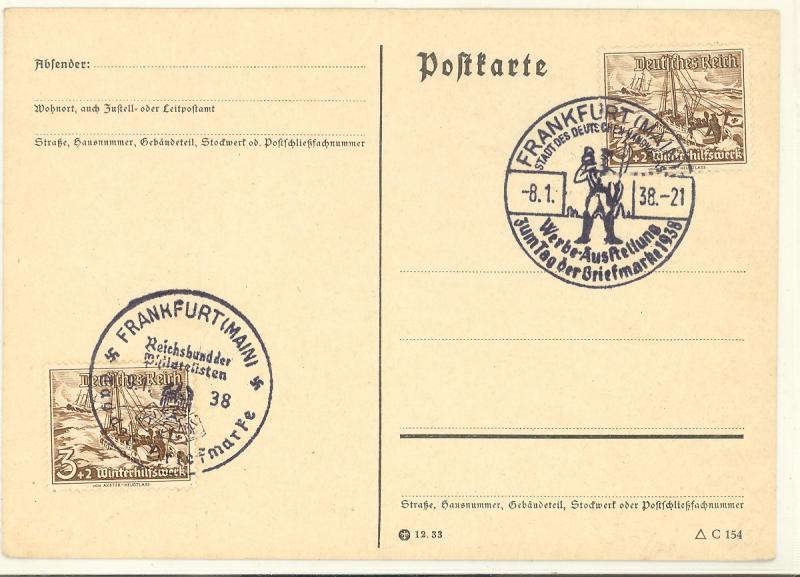 Germany  1932 and 1938 Unused Postcards , latter is FDC VF