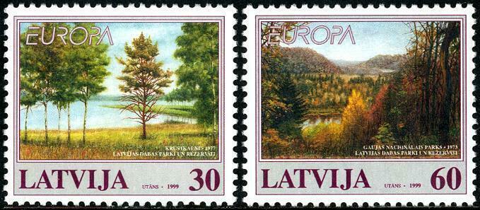 HERRICKSTAMP LATVIA Sc.# 484-85 Europa 1999