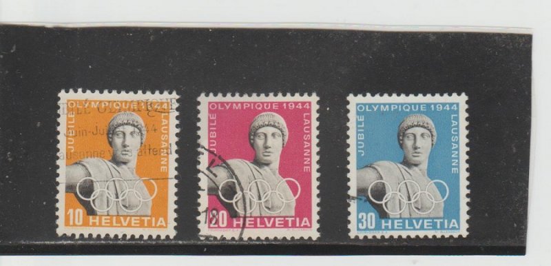 Switzerland  Scott#  290-292  Used  (1944 Olympic Jubilee)