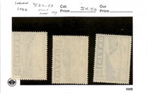 Iceland, Postage Stamp, #C27-C29 MInt NH, 1952 Airplane, Air Post (AB)