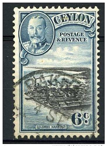 Ceylon 1935 - Scott 266 used - George V & Colombo Harbor 