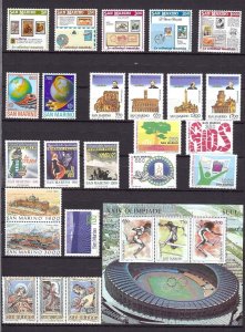 1988 - SAN MARINO - Complete year set - Scott #1146-1170 - MNH**