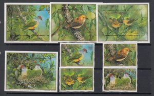 Cook Isl Sc 1016-23 NH set+4 Souvenir Sheets of 1989 - Birds