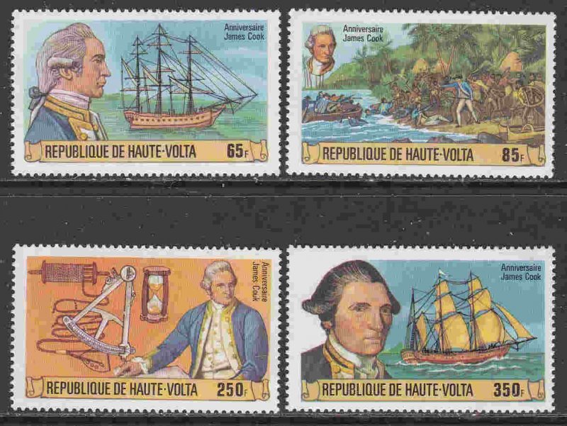 Burkina Faso (Upper Volta) #474-77 F-VF Mint NH ** Captain Cook, ship