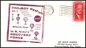 US Gemini GT-7 Atlantic Recovery USS Wasp Dec 1965 Space Cover