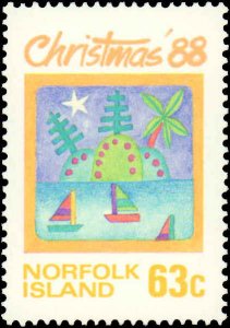 Norfolk Island #440-443, Complete Set(4), 1988, Christmas, Never Hinged