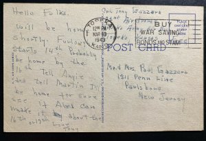 1943 Topeka KS USA Air Force PO Picture Postcard Cover To Paulsboro NJ