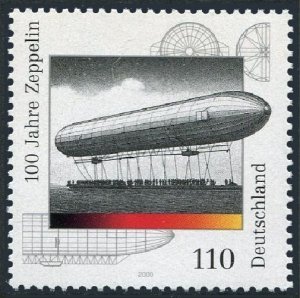 Germany 2093,MNH.Michel 2128. First Zeppelin flight, centenary,2000.