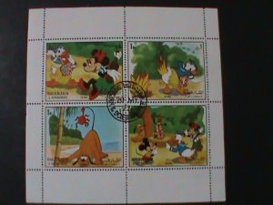 SHARJAH-1972-WALT DISNEY CARTOON MOVIE-DONALD DUCK IN HAWAII-CTO S/S VF